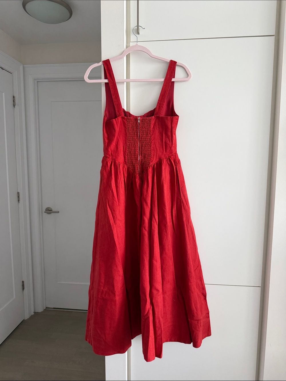 Reformation Balia Linen Dress Red - Size 4 - Picture 11 of 14